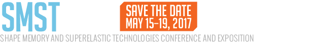 The International Conference on Shape Memory and Superelastic Technologies (SMST), May 15 - 19, 2017: http://www.asminternational.org/web/smst2017/home